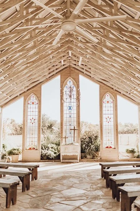 Open air wedding chapel in Gruene Texas